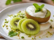 POSTRE DE KIWI CON SALSA DE YOGUR Y VAINILLA