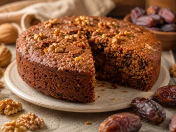 TARTA DE DÁTILES Y NUECES