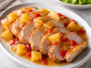 LOMO DE CERDO CON SALSA AGRIDULCE CON PIÑA