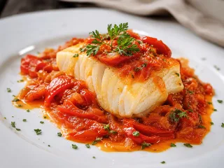 BACALAO AL VAPOR CON SALSA VIZCAINA