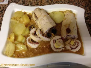PECHUGA DE PAVO RELLENA, CON CEBOLLA CARAMELIZADA