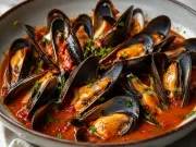 MEJILLONES AL VAPOR CON SALSA PICANTE