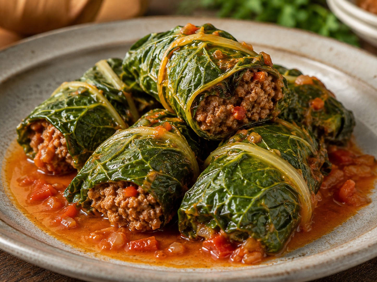 ROLLITOS DE ACELGA Y CARNE